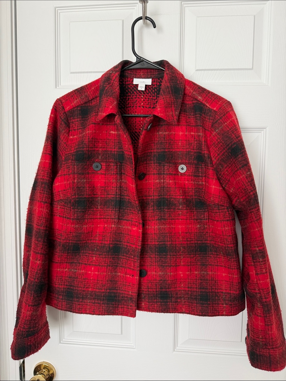 J. Jill Red and Black Plaid flannel Jacket